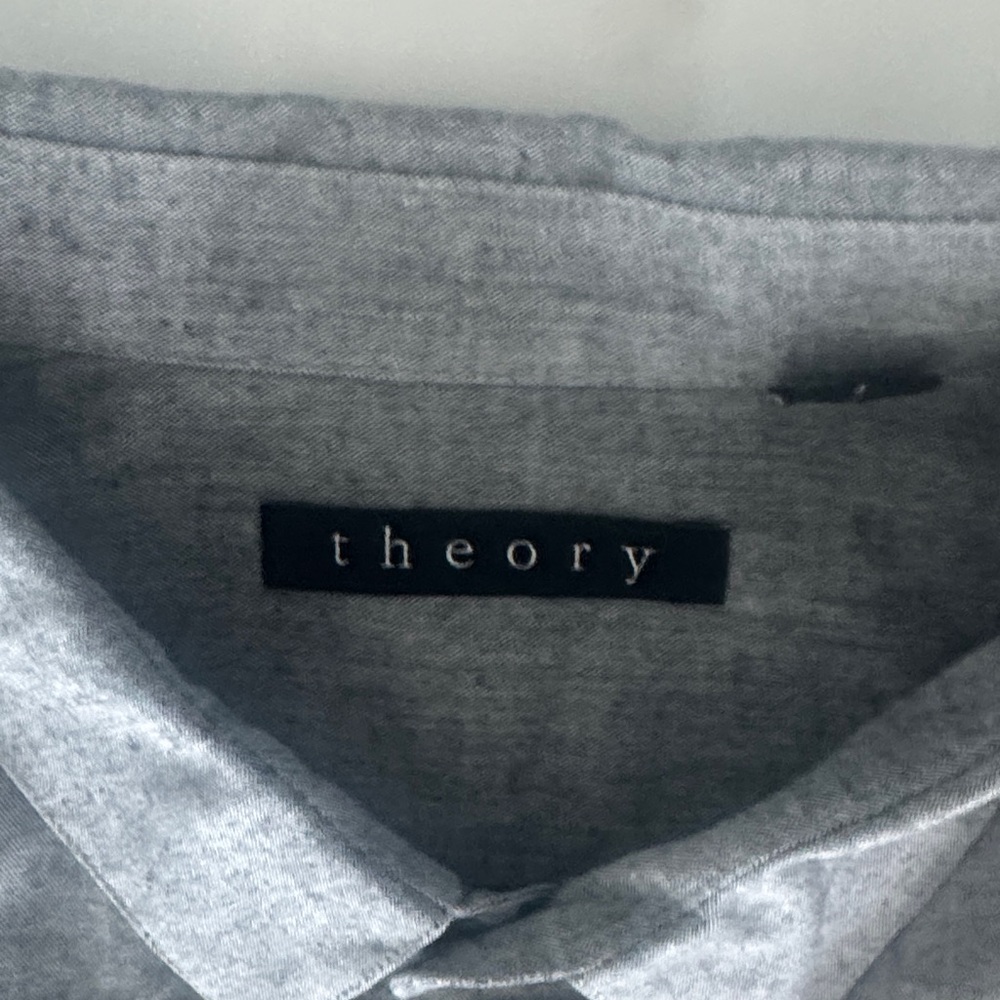 Men's Gray Button-Up Shirt Theory - Picture 3 of 4